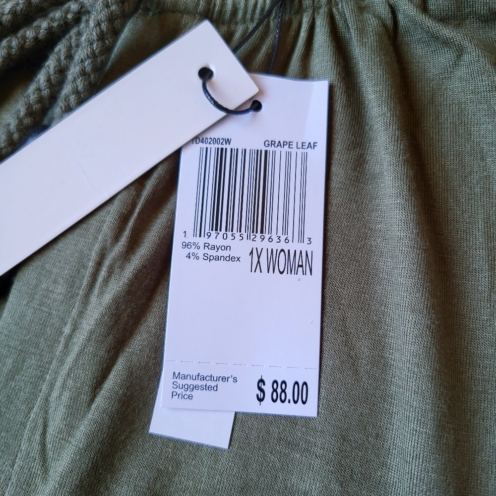 Forest Green Tiered Midi Dress Size 1X | Boho Cottagecore Casual T Tahari - Picture 5 of 10